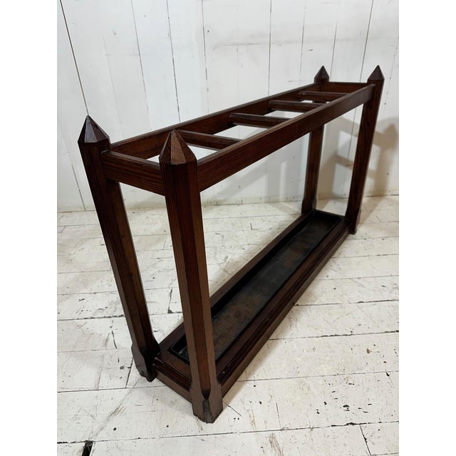 Victorian Gothic Revival Pitch Pine Umbrella Stand, 1880 For Sale - Image 16 of 16