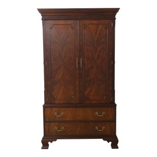 Henkel Harris Chippendale Mahogany Tv Bedroom Armoire For Sale