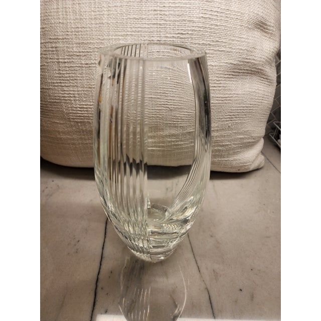 Vintage Lenox 11" Heavy Cut Crystal Vase, 1992 or Earlier – 9.9 LBS For Sale In San Diego - Image 6 of 18