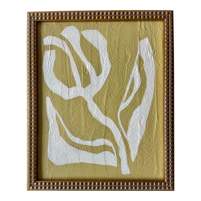 2026 "Tulipano" Abstract Minimalist Botanical Painting on Canvas by Artist r.k. Red For Sale