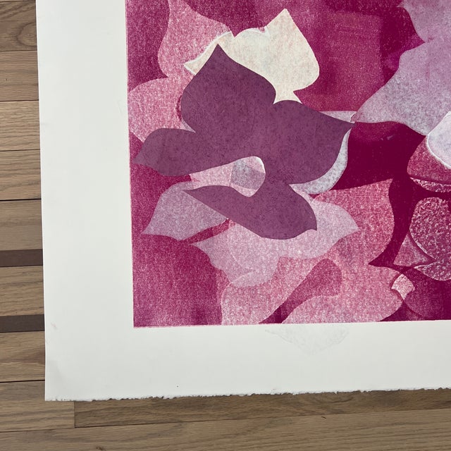 Contemporary Original Botanical Monotype and Collage Mixed Media Artwork “Orchide” 16 X 22, Unframed For Sale - Image 3 of 5