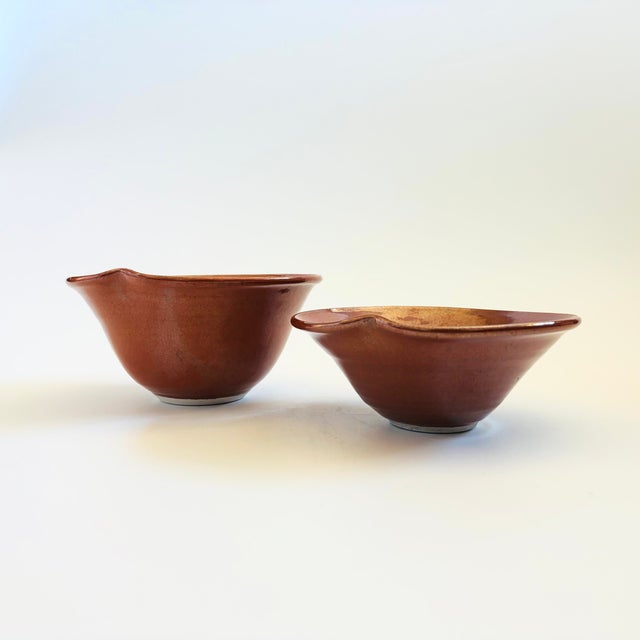 Contemporary Vintage Studio Pottery Nesting Bowls - Set of 2 For Sale - Image 3 of 12