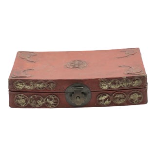 Antique Chinese Pig Skin Box For Sale