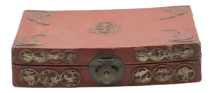 Antique Chinese Pig Skin Box