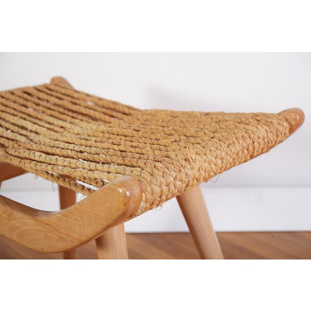 Mid-Century Raffia Stool from Uluv, 1960s For Sale - Image 11 of 15
