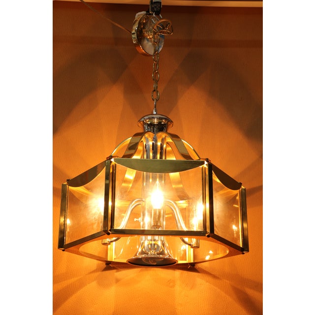 Mid-Century Modern Fredrick Raymond Mid Century Majesty Moderm Brass and Chrome Chandelier For Sale - Image 3 of 10