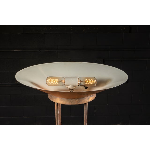 1980s Modernist Copper Tube Torchiere Floor Lamp by Jim Bindman for Rainbow Lamp Co. For Sale - Image 4 of 7