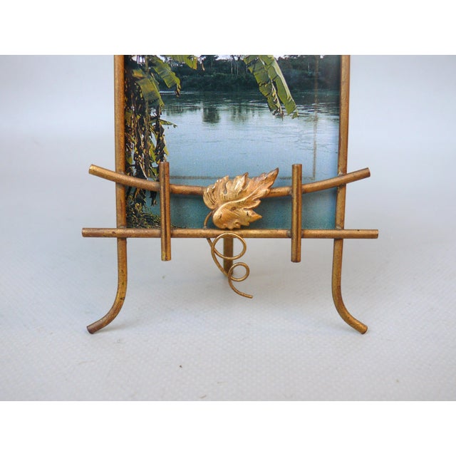 Metal Antique Art Nouveau Style Floral Picture Brass and Enamel, 1890s For Sale - Image 7 of 12