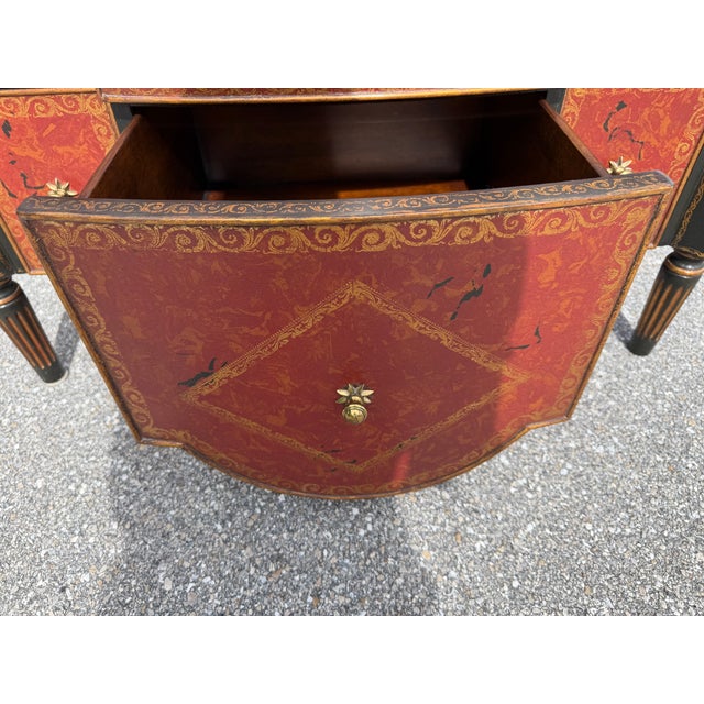 1990s 1990s Theodore Alexander Commode Leather Chest of Drawers Brass Hardware For Sale - Image 5 of 18