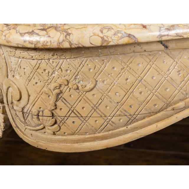 Rococo French Rococo 18th Century Beech Wood Marble Top Console Table with Carved Apron For Sale - Image 3 of 11
