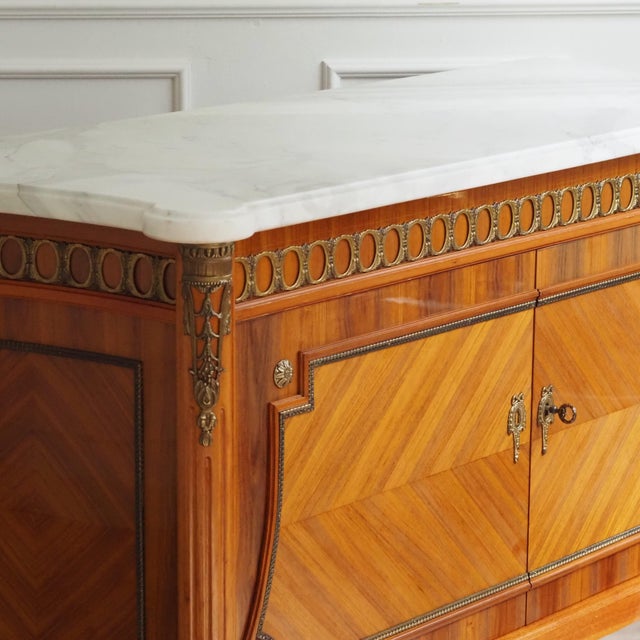Louis XVI Sideboard with Marble Top, Wood and Bronze Fittings For Sale - Image 16 of 17