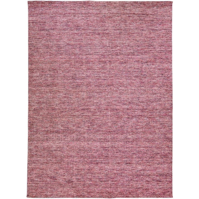Modern Apadana's Groove Bamboo/Silk Handmade Red Rug For Sale - Image 11 of 11