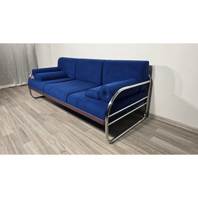 Bauhaus Chrome Sofa by Robert Slezák for Slezák Factories, 1930s For Sale - Image 10 of 16