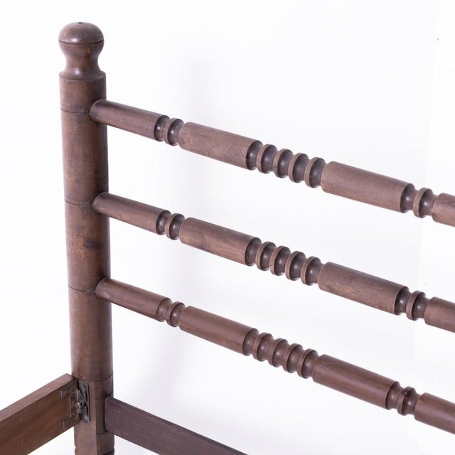 Brown 1940's French Carved Wood Bed by Charles Dudouyt For Sale - Image 8 of 12