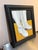 Mid-Century Modern White/Gold/Black 1970s Boots Oil Painting For Sale - Image 3 of 3