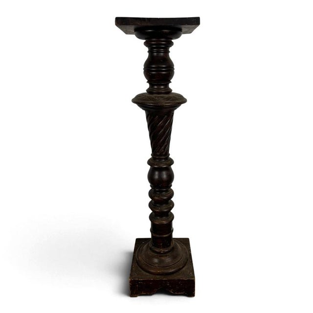 2000 - 2009 Side Table with Twisted Column in Oak Square Top For Sale - Image 5 of 5