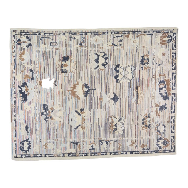 Pakistani Oushak Hand Knotted Wool Rug, 8'x10'3" For Sale