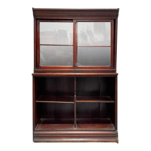 Antique Oak Bookcase / China Cabinet by Danner Furniture, C. 1910s For Sale
