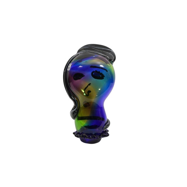 Mid 20th Century Murano Glass Pop Art Woman Head Sculpture For Sale - Image 5 of 8