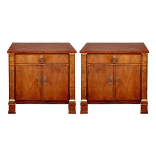 Baker Furniture French Empire Style End Tables - A Pair For Sale