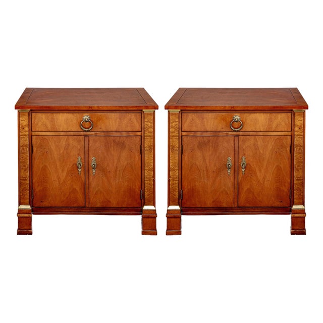 Baker Furniture French Empire Style End Tables - A Pair For Sale