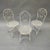 Set of 3 white solid iron folding garden chairs, 1900s period.