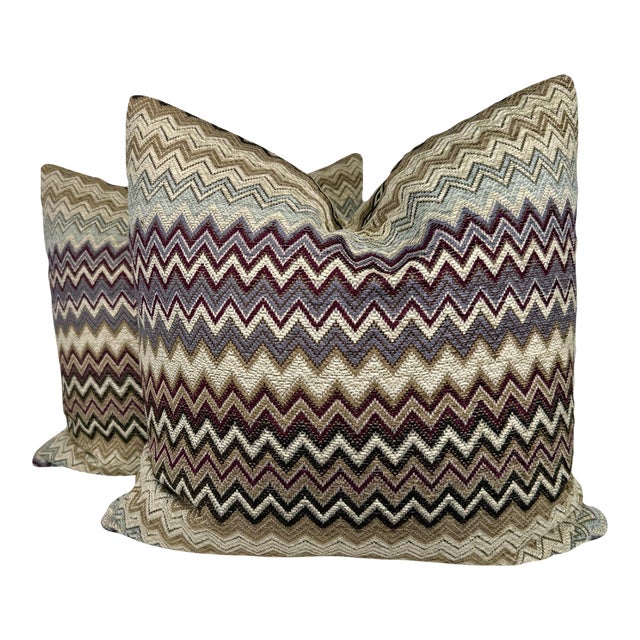Anzea Fabrics "Uptick" in Confidence 22" Pillows-a Pair For Sale
