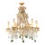1940s Italian Rococo Revival Crystal Chandelier With Emerald Green Drops 6 Lights For Sale