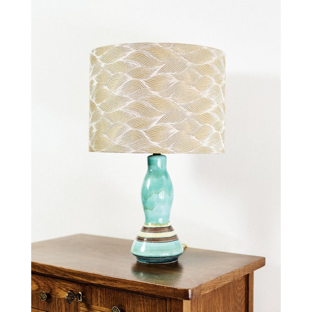 Textile Artisan Table Ceramic Lamp, 1970s For Sale - Image 7 of 7