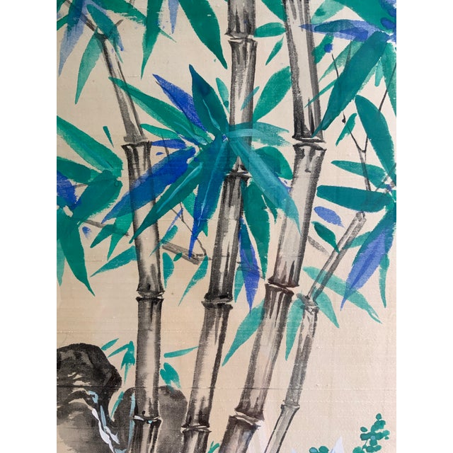 Mid 20th Century Watercolor on Silk For Sale - Image 4 of 12