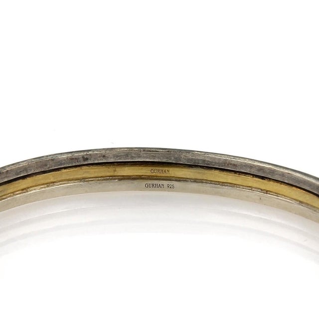 Contemporary Gurhan Skittle Sterling Silver & 24k Gold Overlay Bangle Bracelet For Sale - Image 3 of 4