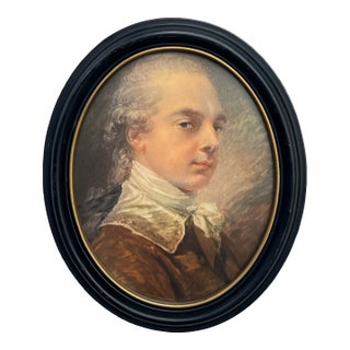Vintage Colonial Portrait Print Framed For Sale
