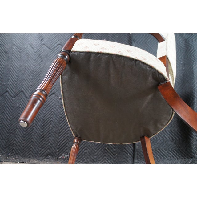 Mid 20th Century Martha Washington Style Mahogany Upholstered Library Arm Chair For Sale - Image 12 of 13