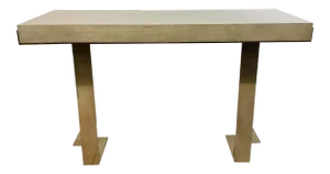 Modern Greige Wood and Metal Console Table