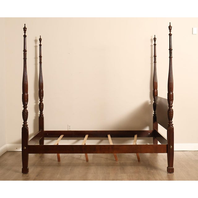 Ethan Allen Georgian Court Cherry King Four Poster Bed Frame For Sale - Image 18 of 18