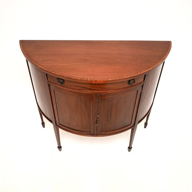Antique Edwardian Bow Front Cabinet, 1900s For Sale - Image 6 of 12
