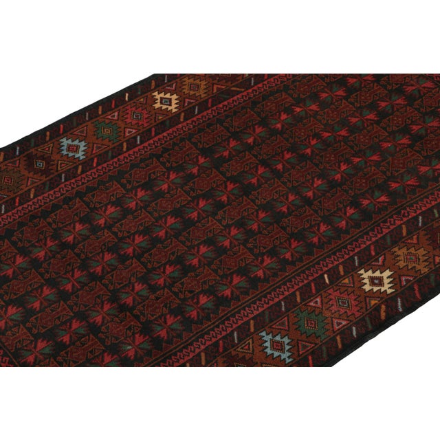 Rug & Kilim Rug & Kilim’s Baluch Tribal Rug in Red, Teal and Rust Color Geometric Patterns For Sale - Image 4 of 8