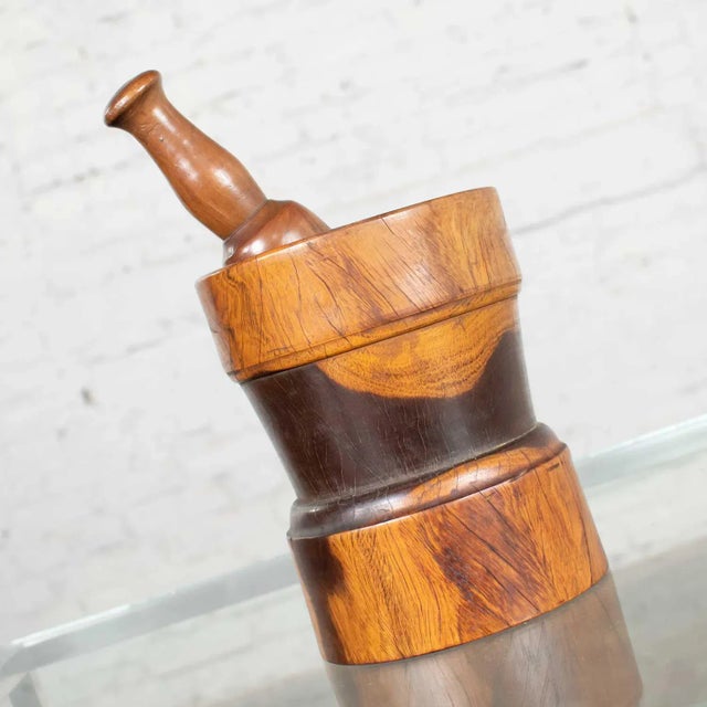 Vintage Mid-Century Modern Mortar and Pestle or Objet d'Art Hand Turned Wood For Sale - Image 4 of 12