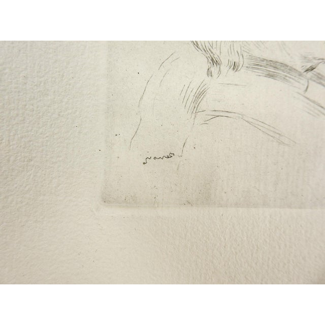 Etching on laid paper by Pierre-Auguste Renoir (1841–1919) France of Berthe Morisot (1841-1895) the French Impressionist...