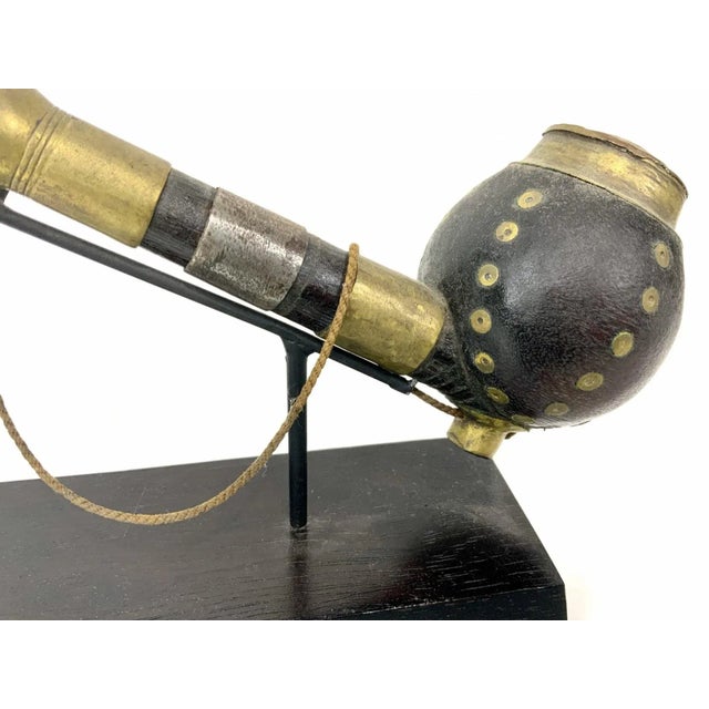 Early 20th Century Early 20th Century Ceremonial Carved Smoking Pipe of the Dinka Tribe Professionally Mounted For Sale - Image 5 of 11