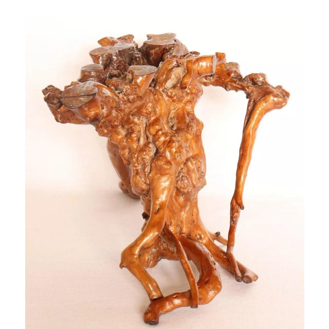Contemporary Late 19th Century Wabi Sabi Japanese Lacquered Root Stand For Sale - Image 3 of 6