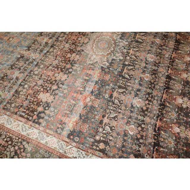 Textile Antique Afshar Square Room Rug - 10'8" x 12'2" For Sale - Image 7 of 12
