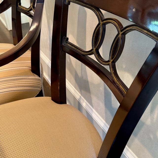 Brown Set of 6 Thomas Pheasant for Baker Cleo Dining Chairs For Sale - Image 8 of 14