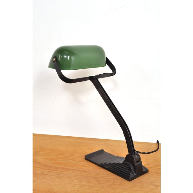 Black Art Deco Banker's Lamp from Erpe, 1930s For Sale - Image 8 of 13