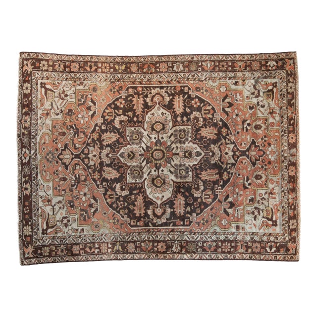 1950s Vintage Persian Hamadan Starburst Medallion Wool Carpet For Sale