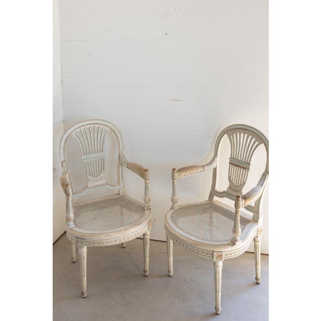 Wood 19th Century Set of 6 Louis XVI Dining Chairs, Including 2 Arm Chairs For Sale - Image 7 of 17