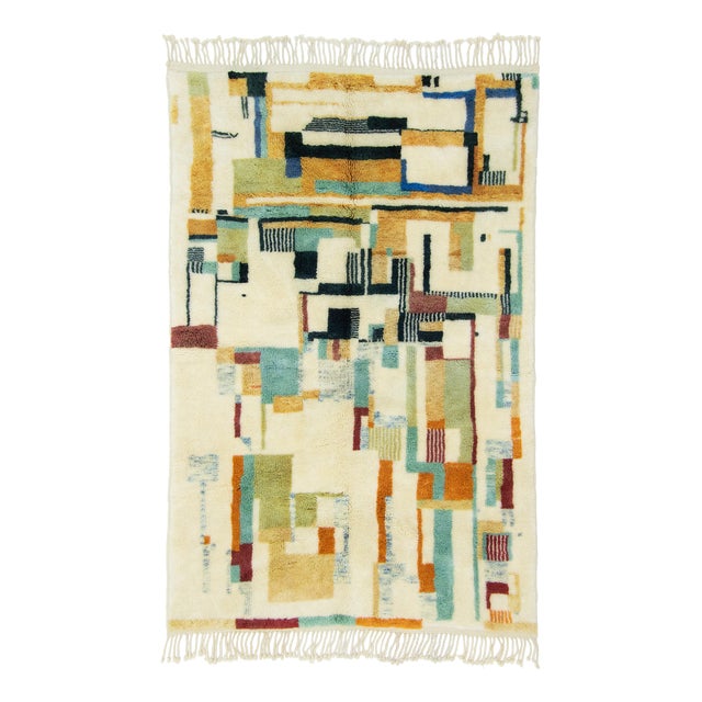 Hand-Knotted Wool Rug by Azele Studio For Sale