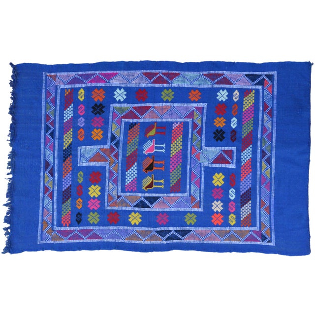 Early 21st Century Blue Moroccan Berber Rug- 4'5'' x 2'10'' For Sale - Image 5 of 5
