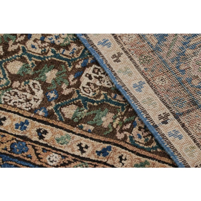 Textile Antique Tabriz Persian Rug in Brown With Geometric Florals, From Rug & Kilim For Sale - Image 7 of 7