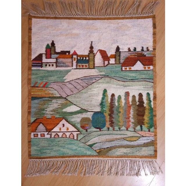 Handwoven Tapestry by Piotr Grabowski, Poland, 1970s, in Flawless conditions. Designed 1970 to 1979 This piece has an...
